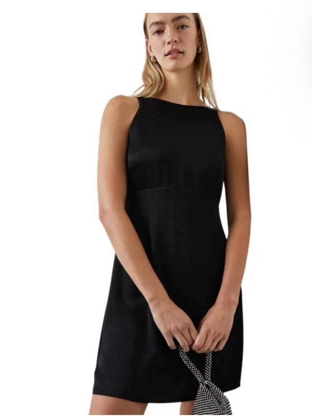 Rails Kaye Classic Black Sleeveless Mini Dress Satin Feel Size 4
